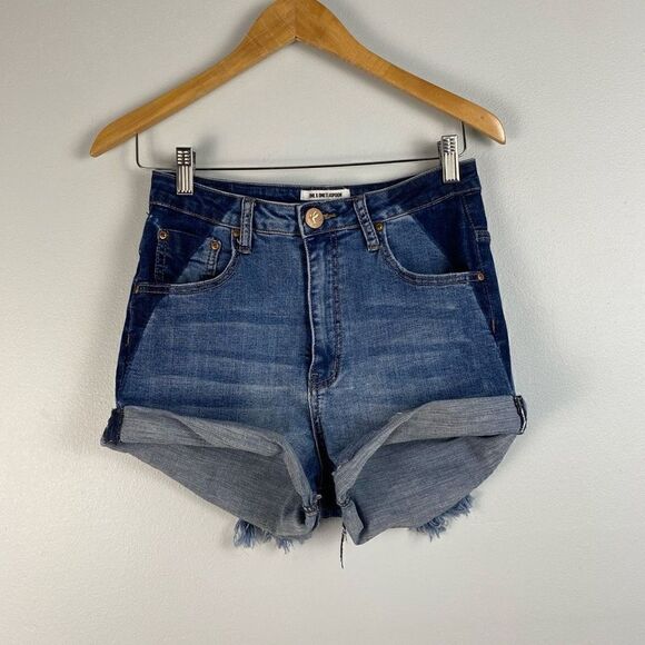 One Teaspoon Harlets Denim Jean Shorts Superstar Blue - Picture 4 of 11
